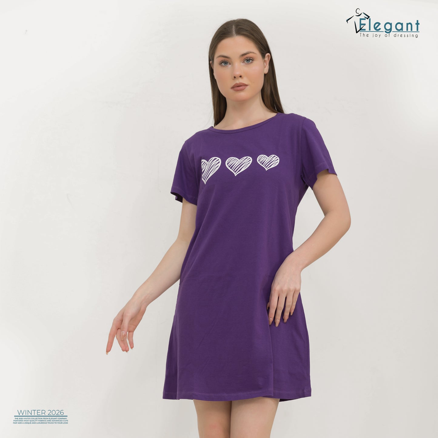 Nightshirt cotton Purple - Hearts