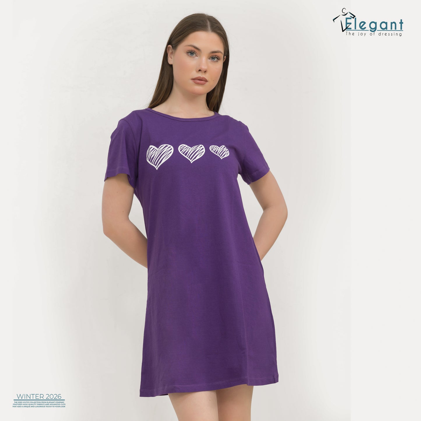 Nightshirt cotton Purple - Hearts