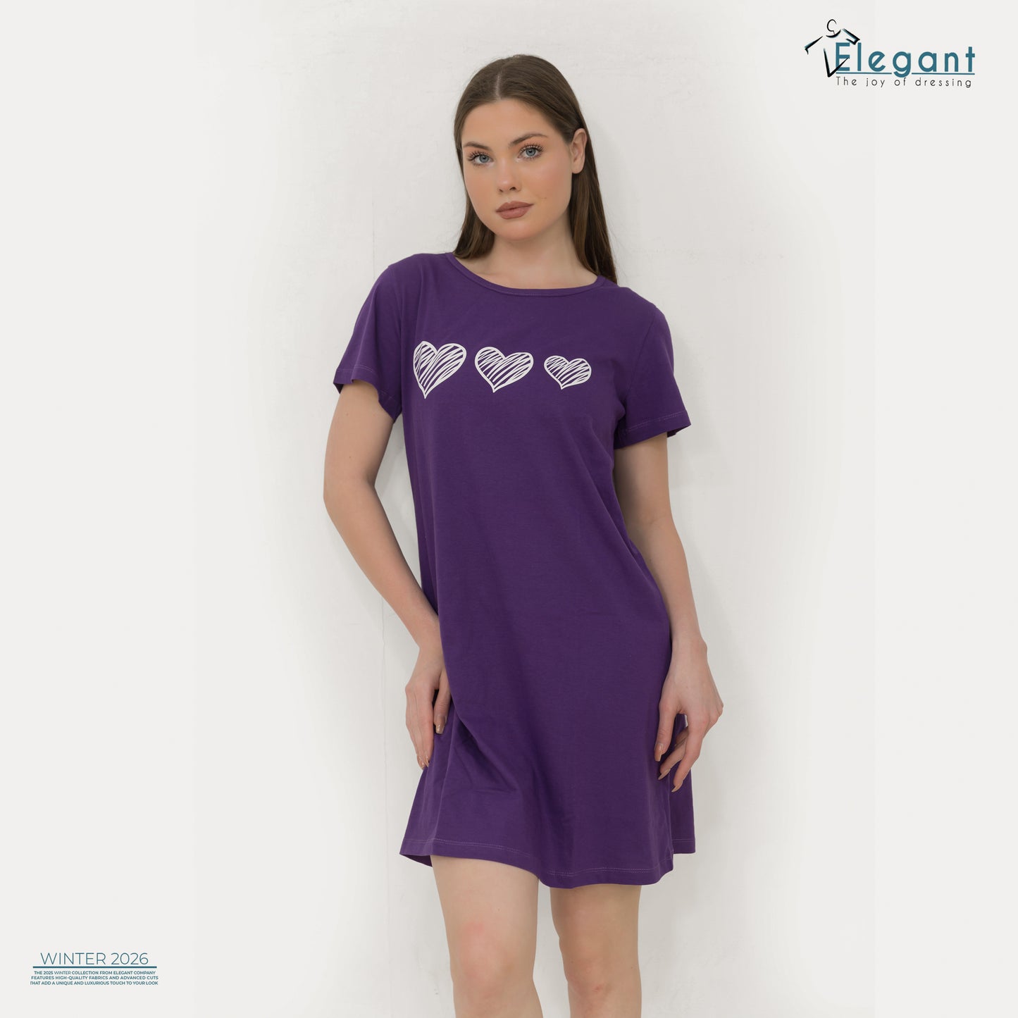 Nightshirt cotton Purple - Hearts