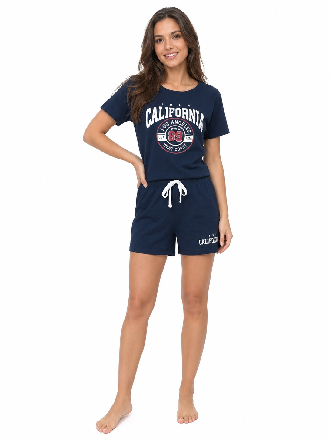 PJ Shorts Cotton Navy, California 89