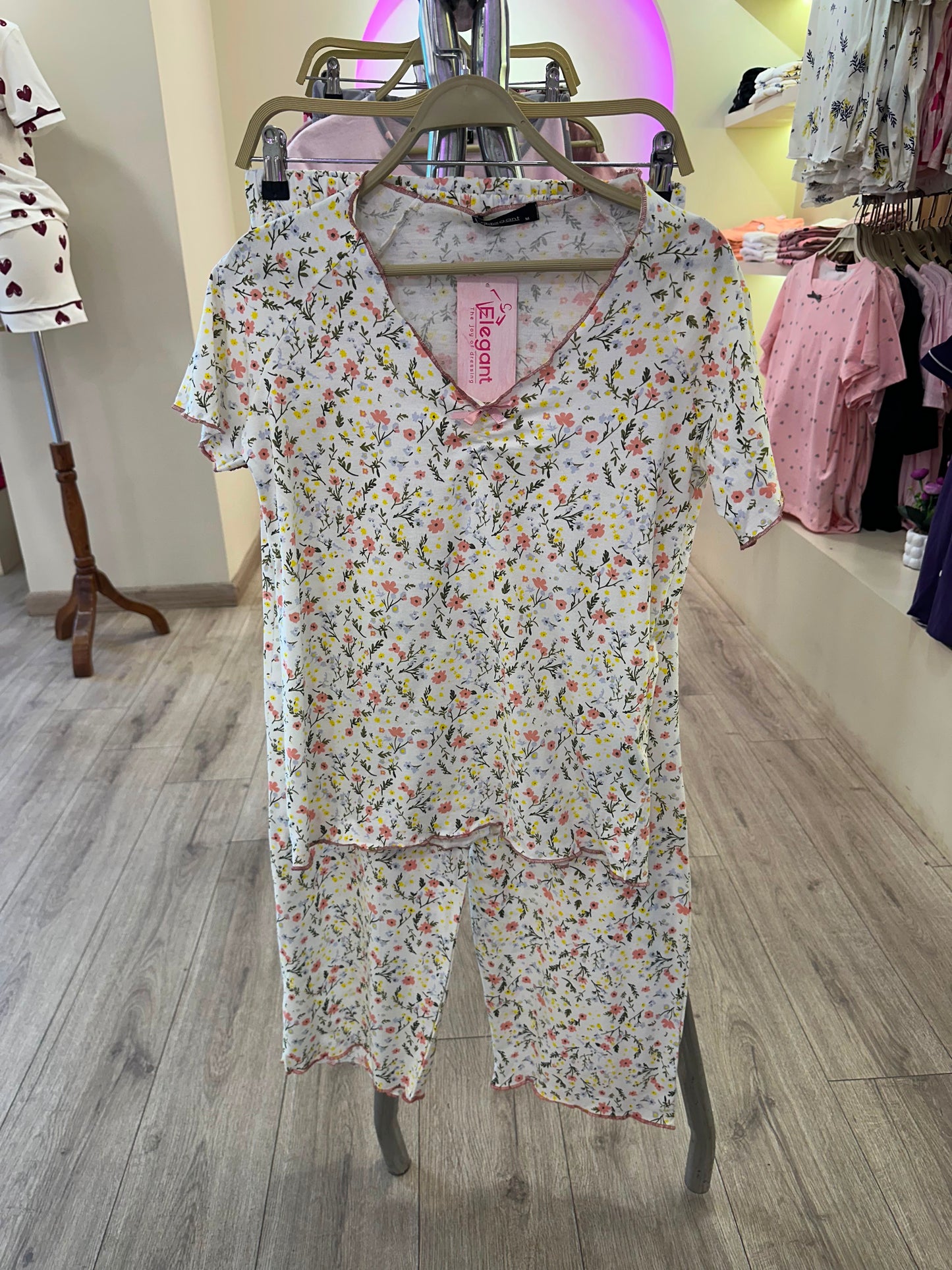 PJs Pants Cotton V neck - Spring Flori