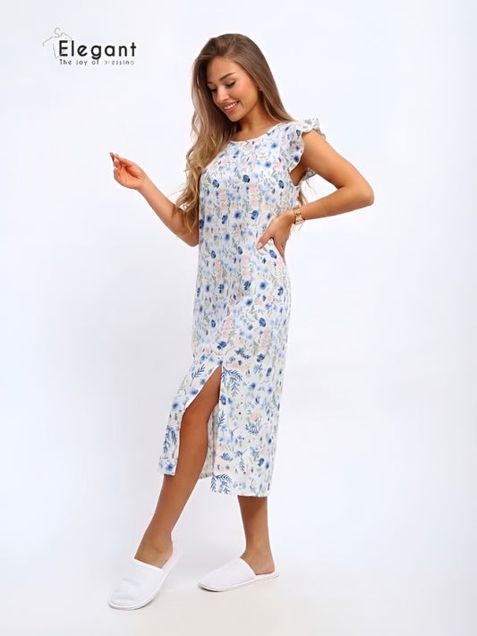 Modern Ruffles Galabeya - Playful flowers