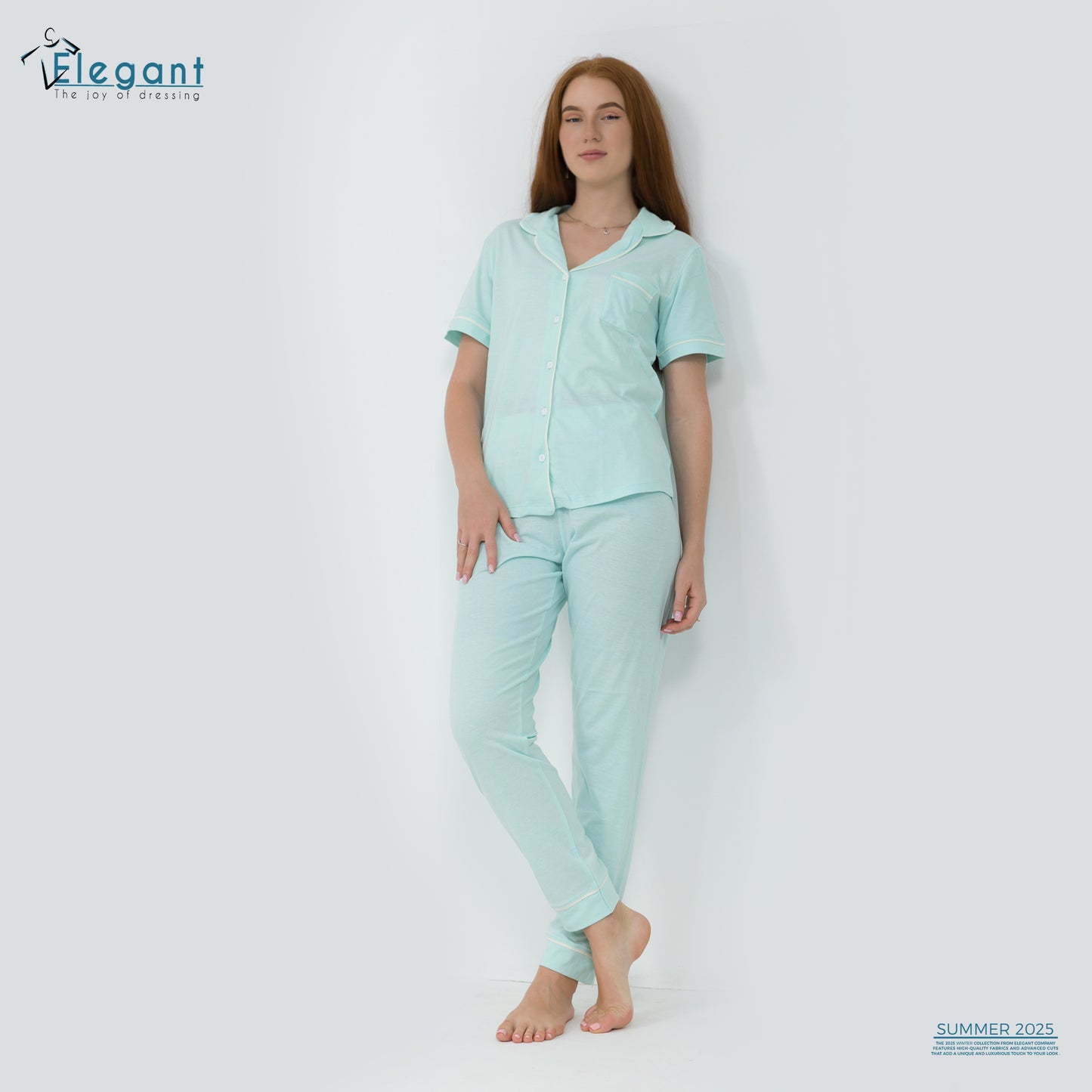 Classic PJ Pants Cotton Plain - Mint