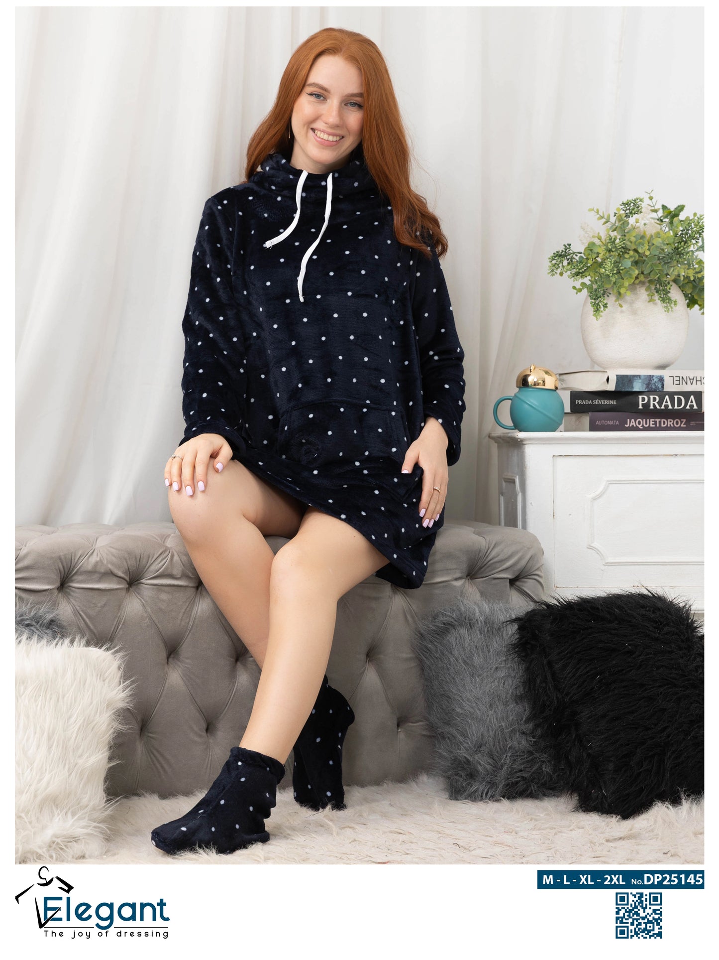 Nightshirt with Footwear - Navy Pearl