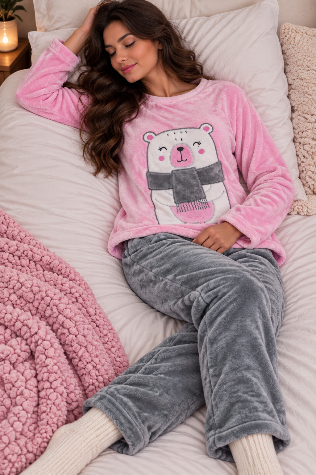 Polar PJ Rose/Grey - Cute Teddy Bear