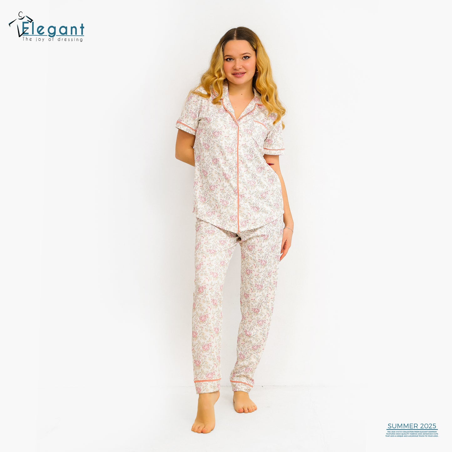 Waffle Polycotton Classic PJ pants - Bloom