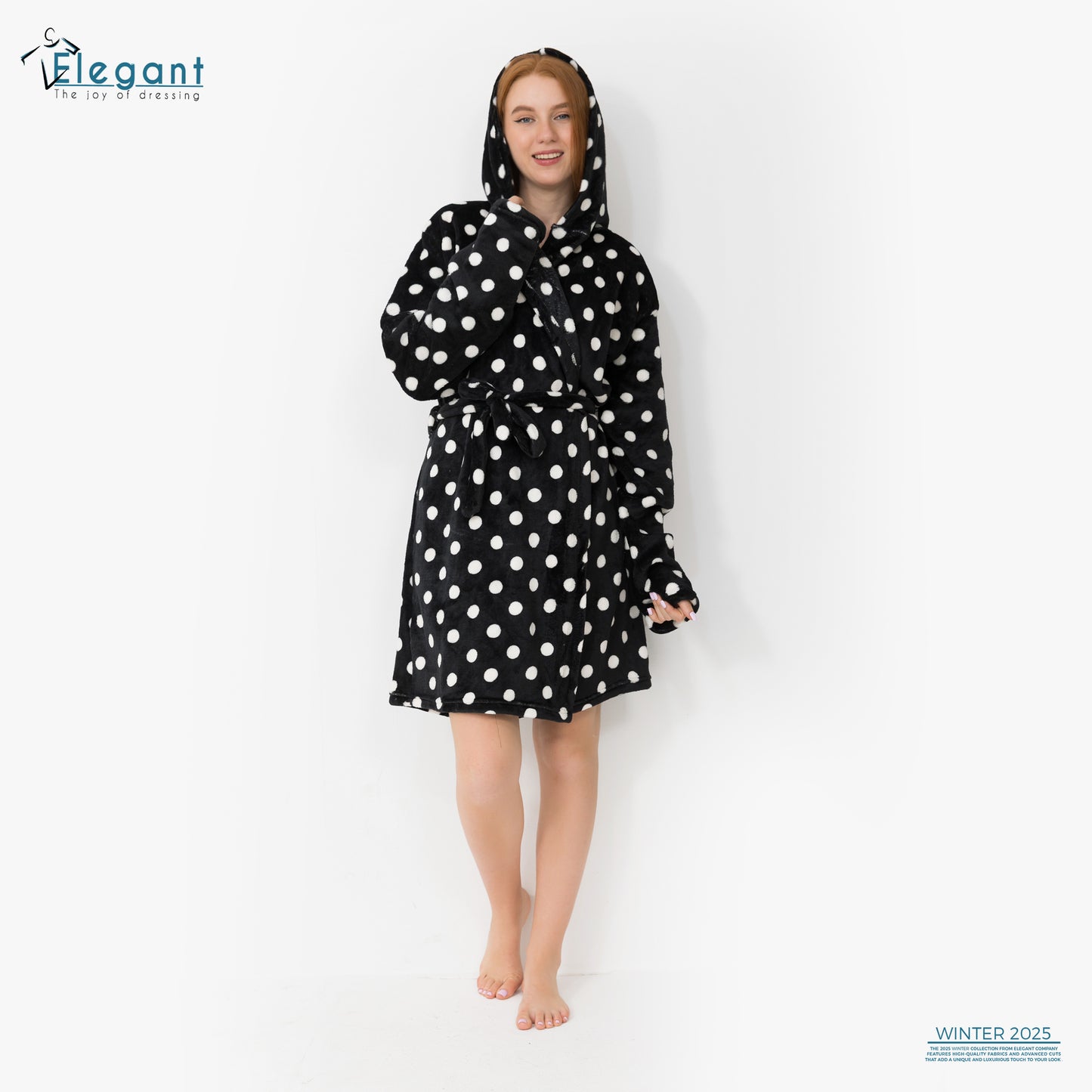 Polar Mini Robe - Black Dots
