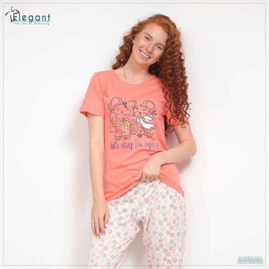 PJ Pants cotton Orange/Printed pants - Animal