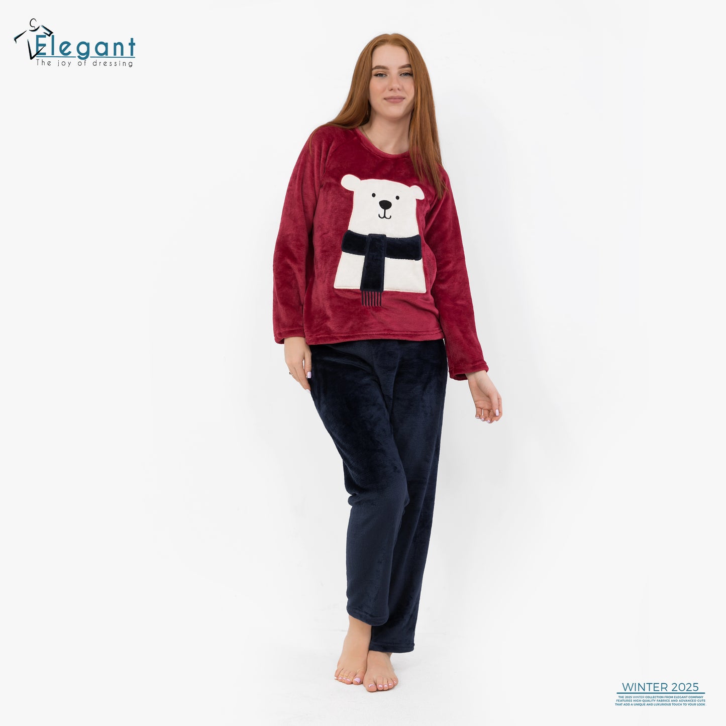 Polar PJ Maroon - Scarf Bear