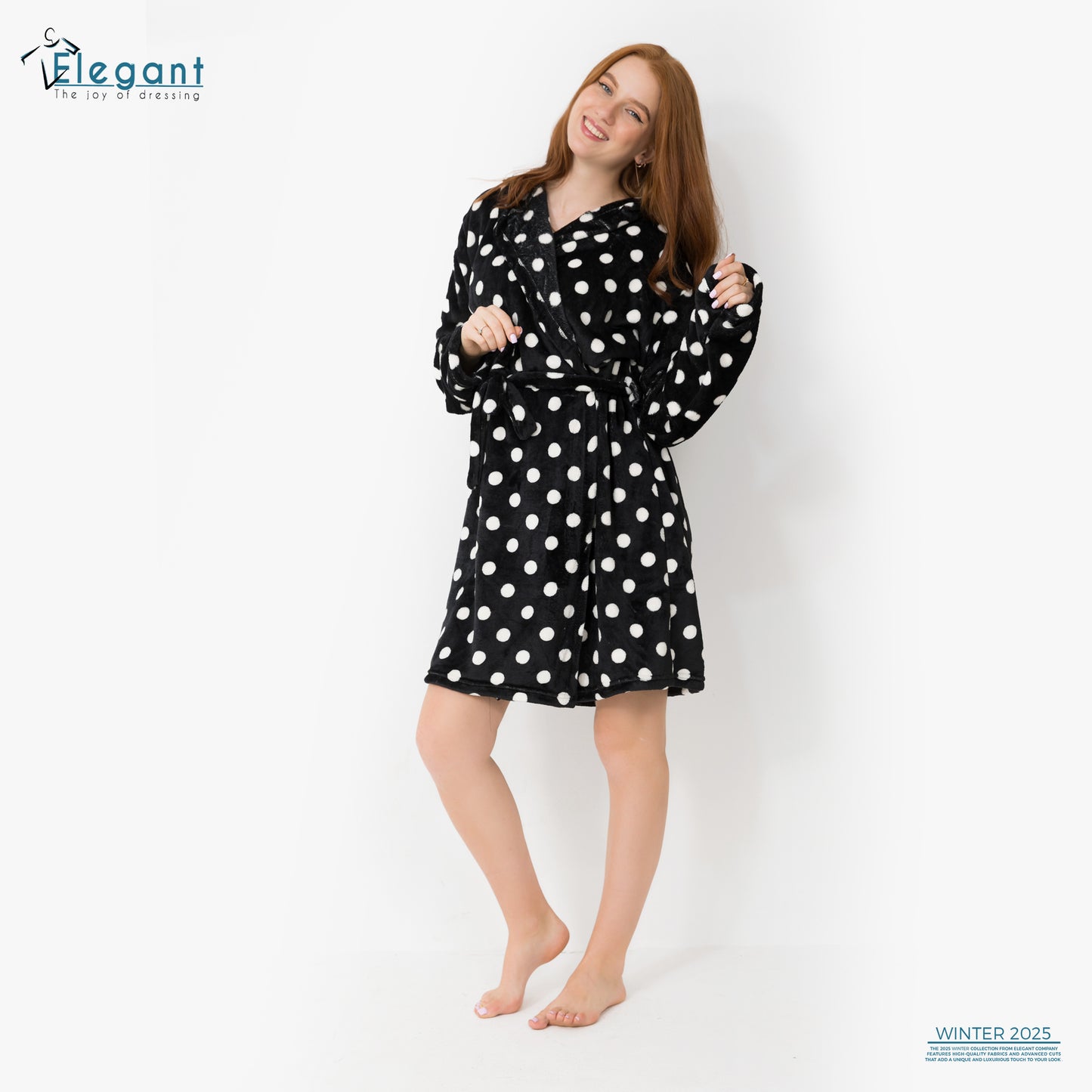 Polar Mini Robe - Black Dots