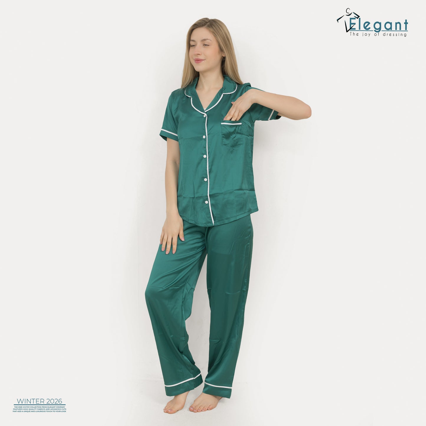 Satin Classic PJ Pants - Emerald Green