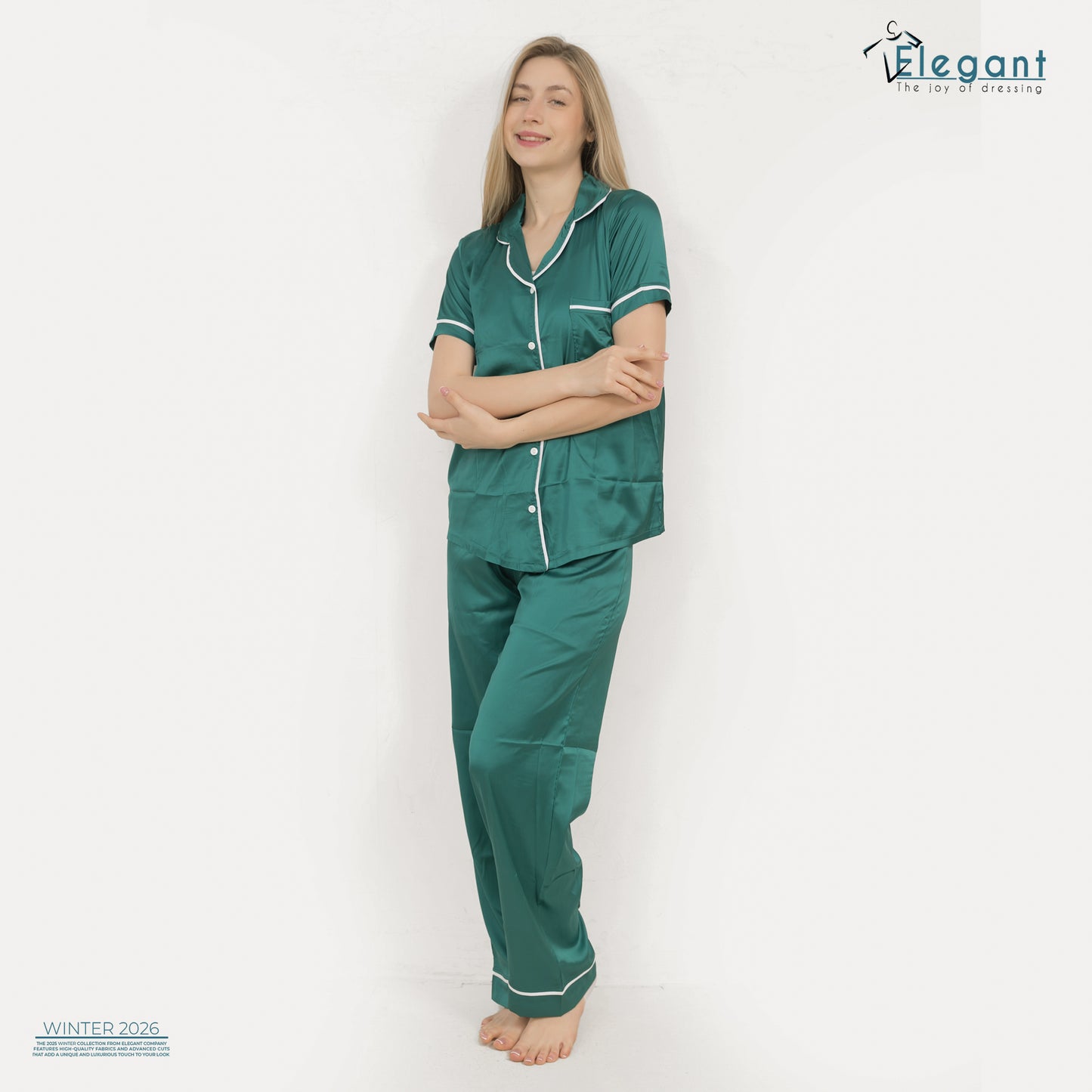 Satin Classic PJ Pants - Emerald Green