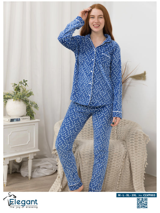 Velvet Classic - dotted pattern Blue