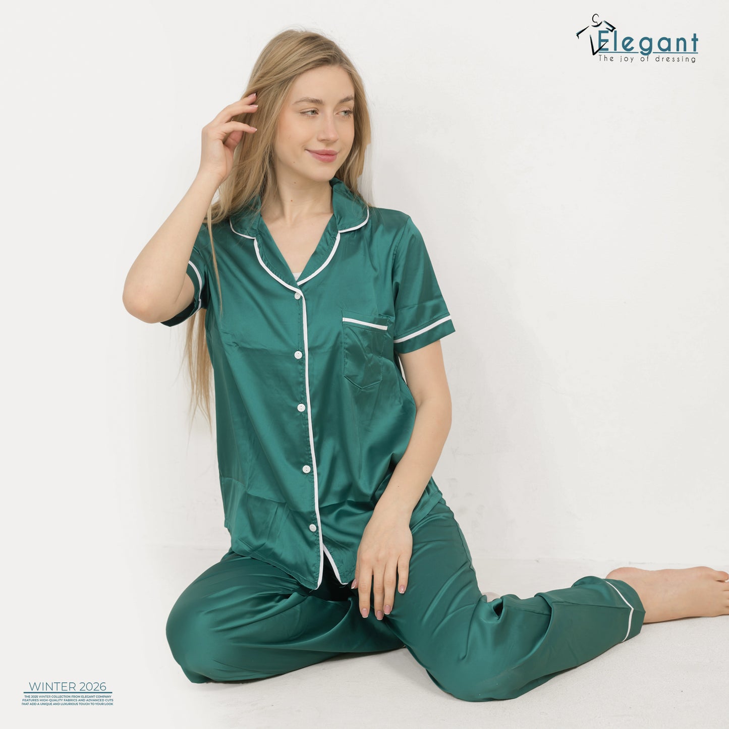 Satin Classic PJ Pants - Emerald Green