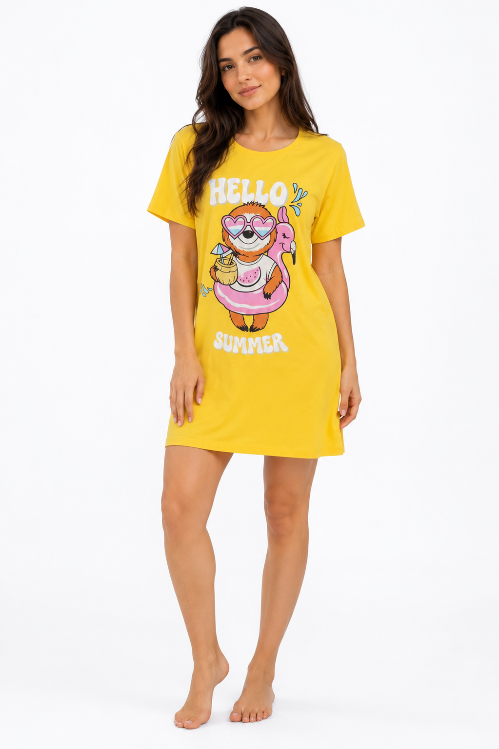 Nightshirt Cotton - Yellow - Hello Summer