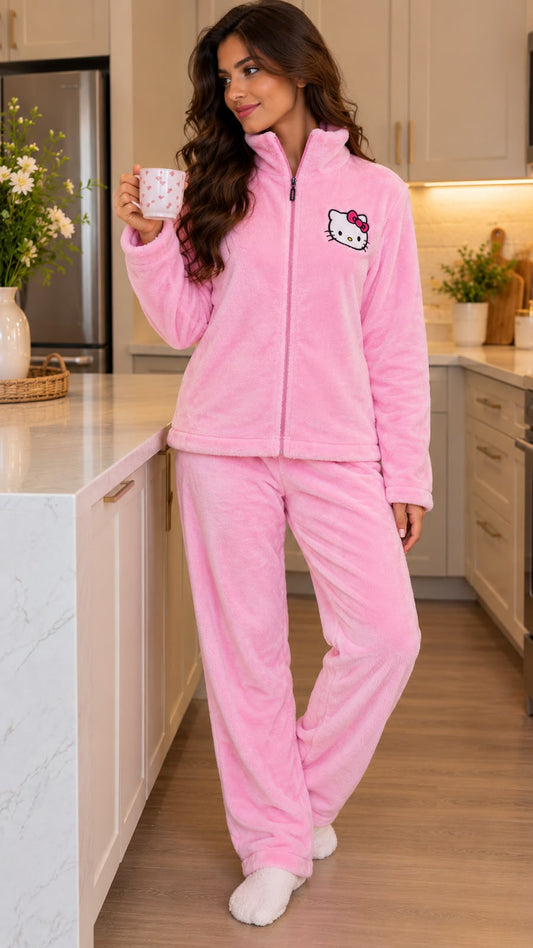Polar PJ Zipper High Collar - Rose Kitty