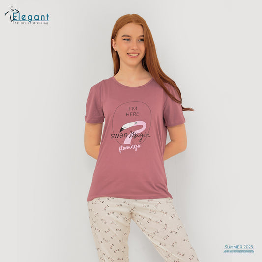 PJs Pants Cotton Cashmere - Flamingo i'm here
