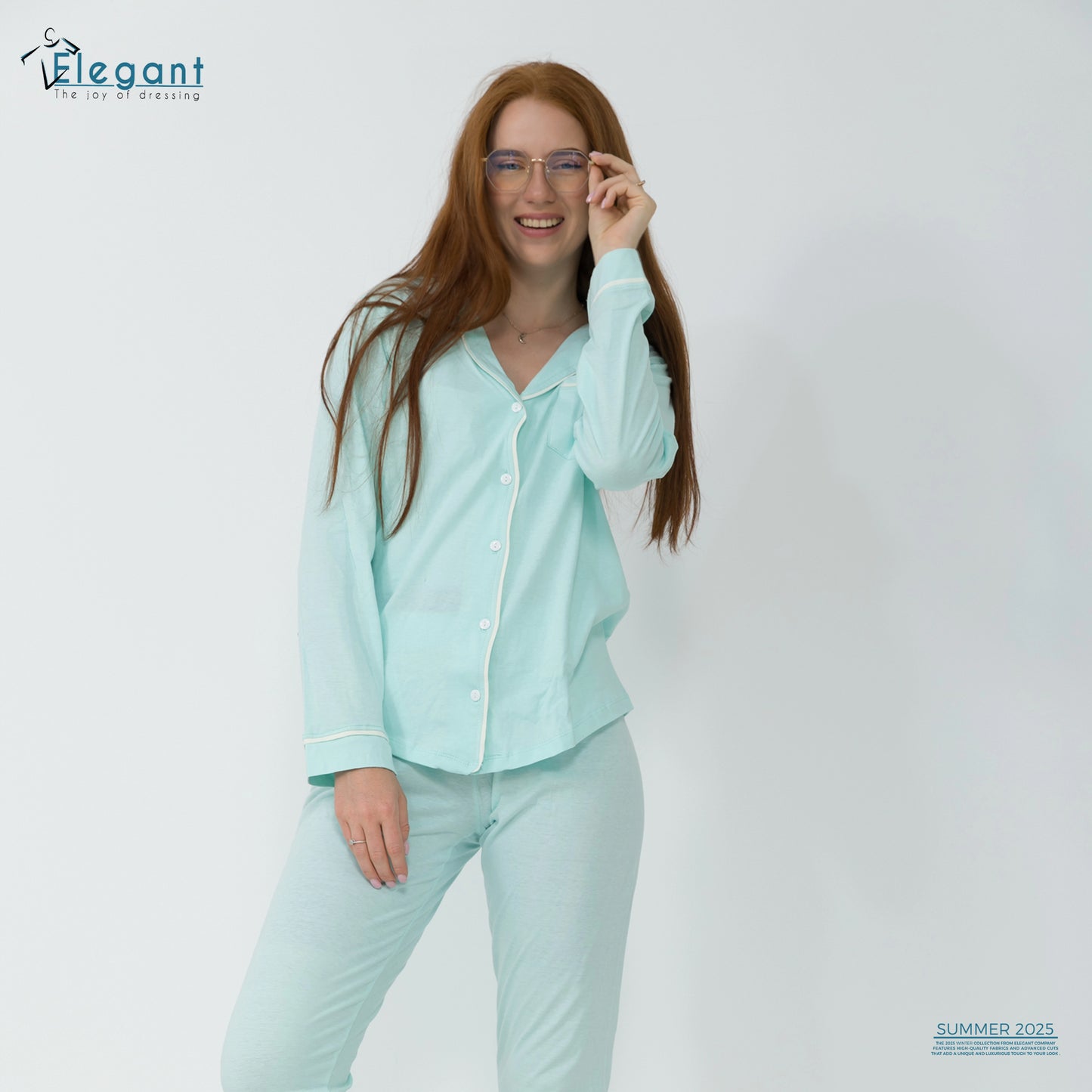 Cotton Long sleeves Classic PJ Pants - Mint