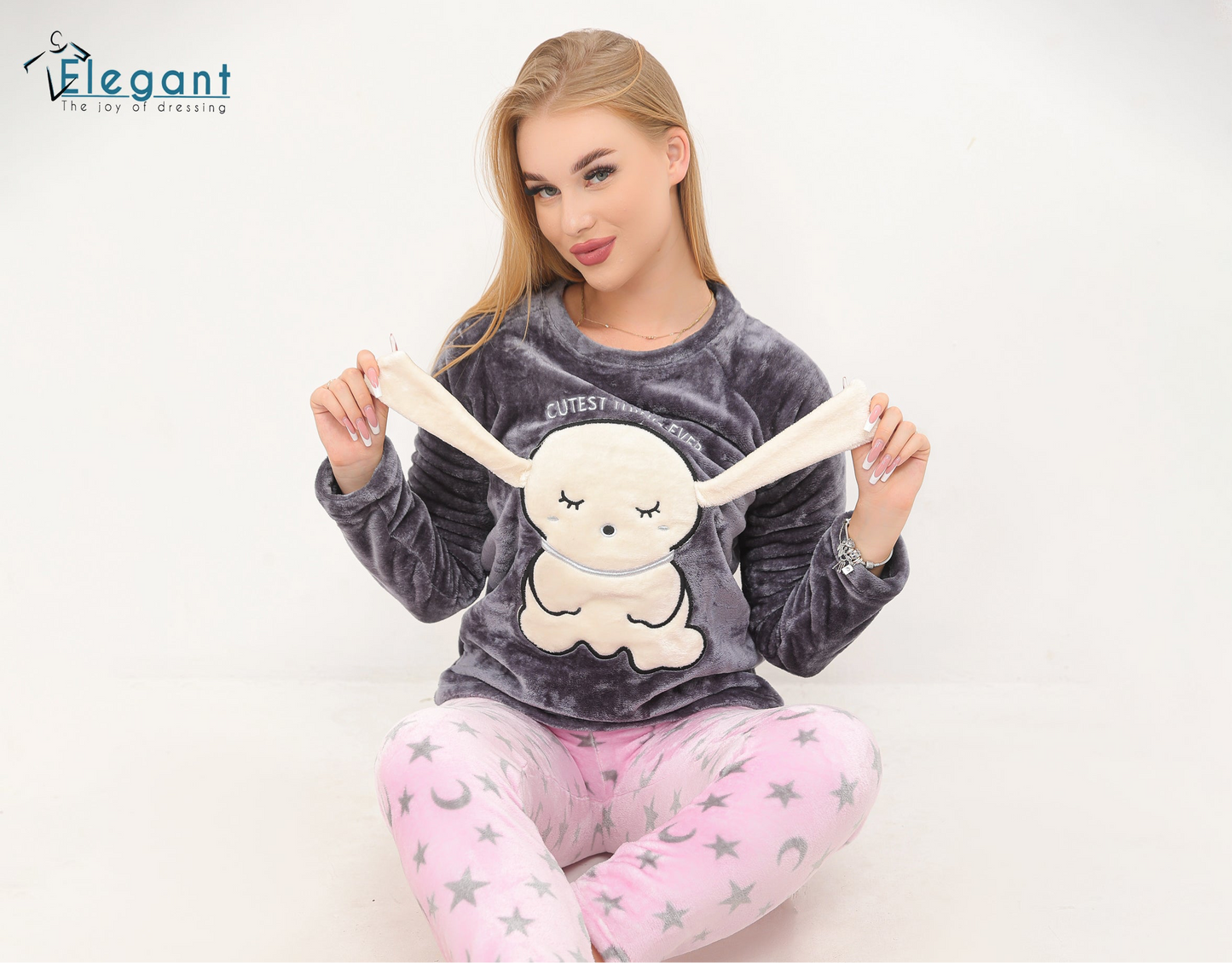 Polar PJ GREY/Rose printed pant - Cutest Ever