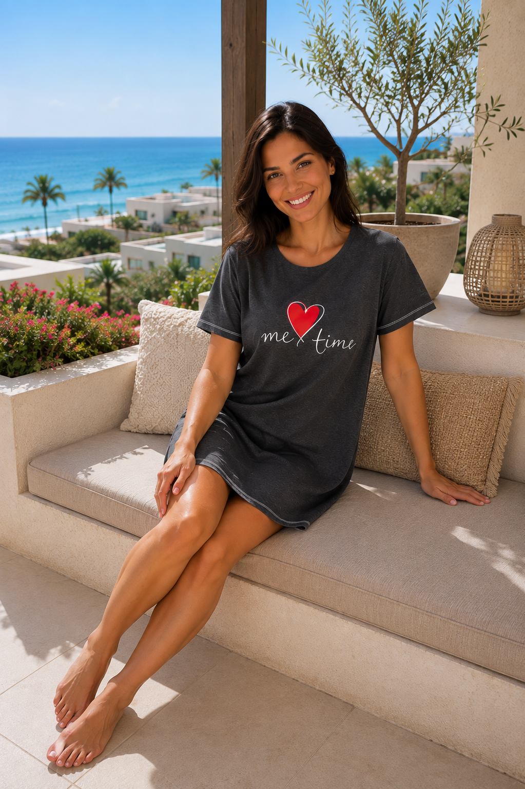 Nightshirt Cotton - Grey- Me Time