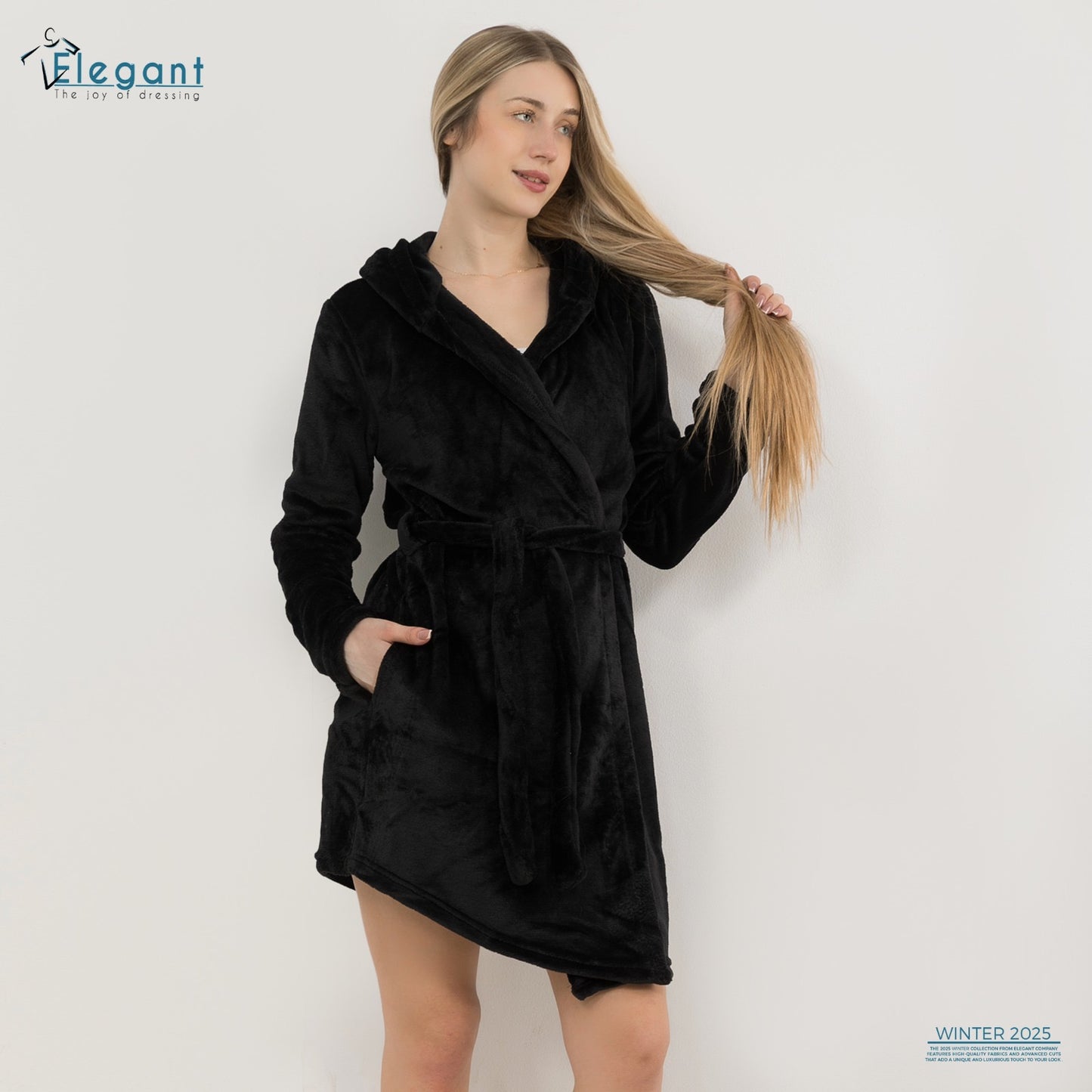 Polar Mini Robe - Embroidery Princess - Black