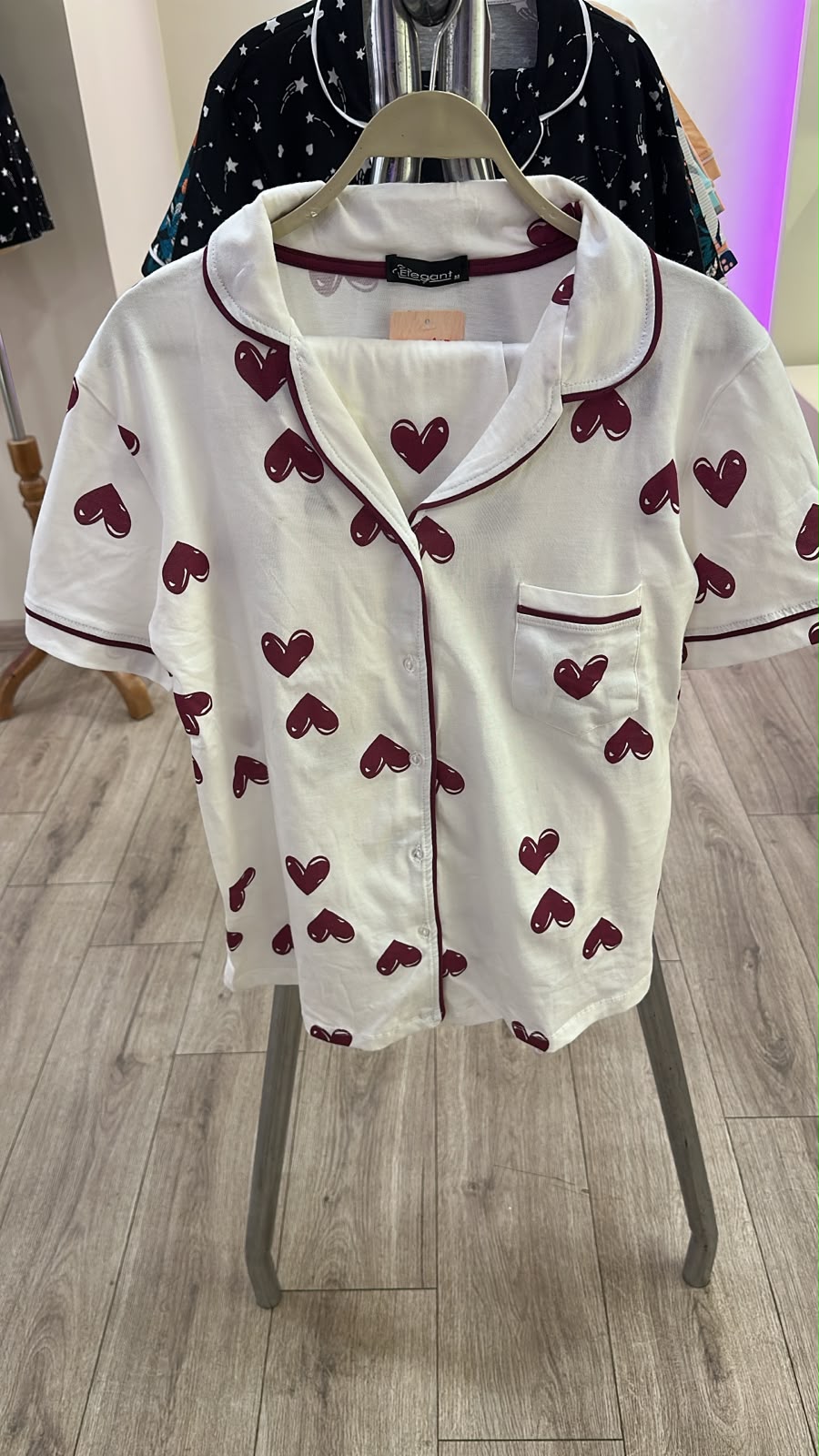 Classic PJ Shorts Cotton - Printed Minimal Hearts