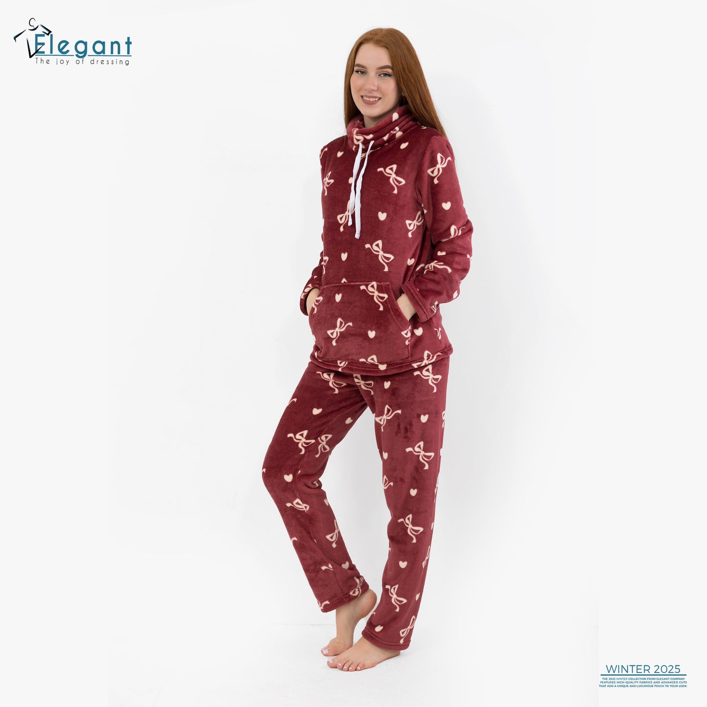 Polar PJ Turtleneck - Maroon Sweet Bow