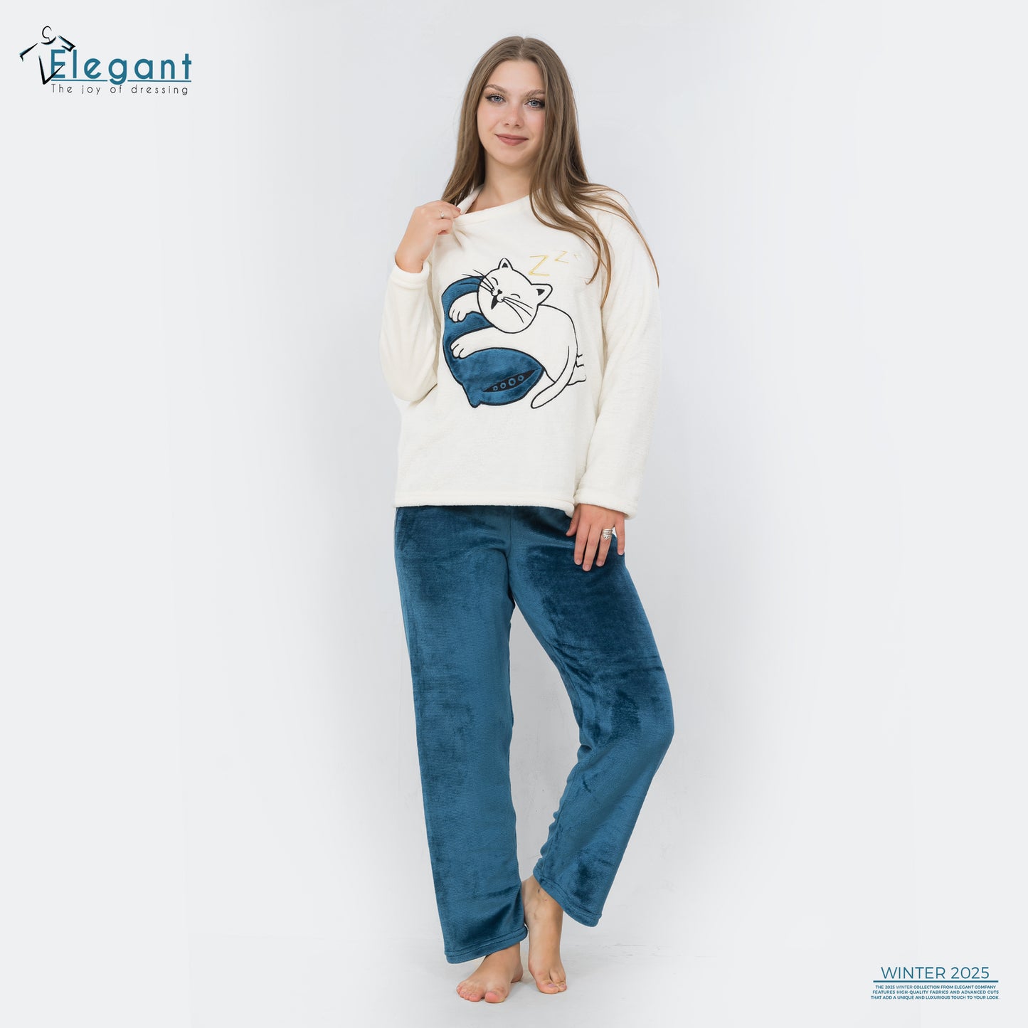 Polar PJ Offwhite/indigo - Sleeping Cat