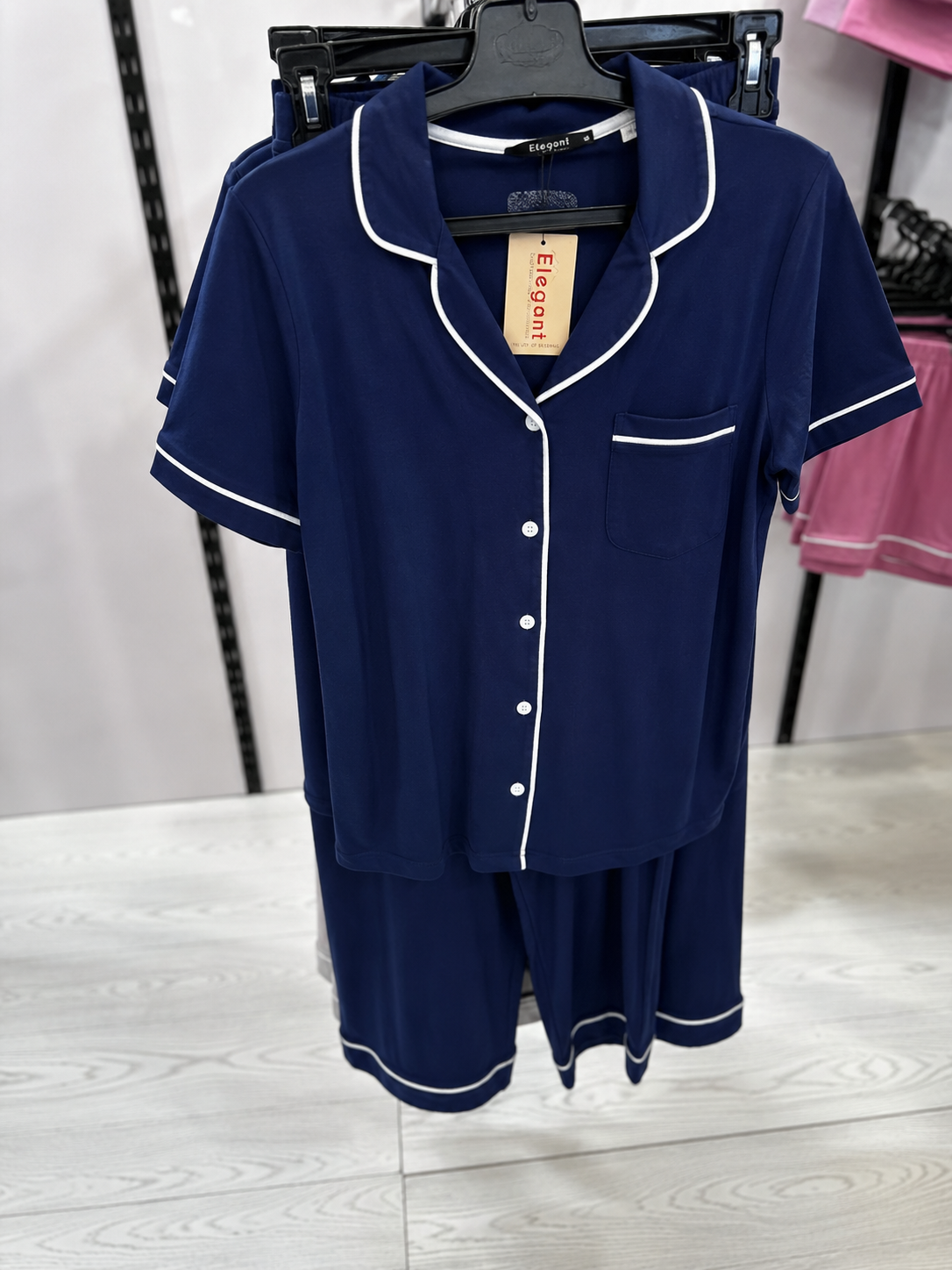 Classic PJ Pants Cotton Wide Leg - Plain Navy
