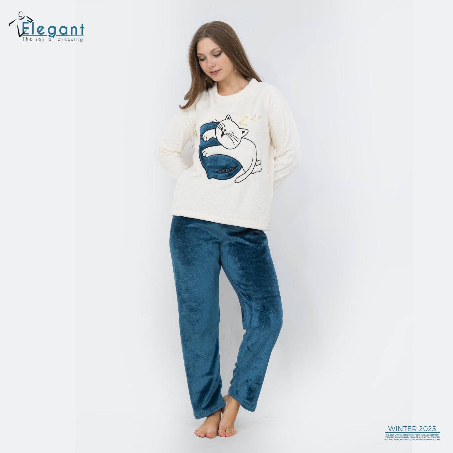 Polar PJ Offwhite/indigo - Sleeping Cat