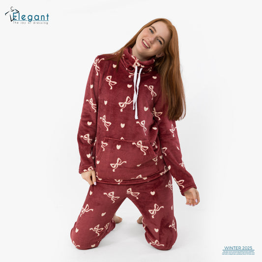 Polar PJ Turtleneck - Maroon Sweet Bow