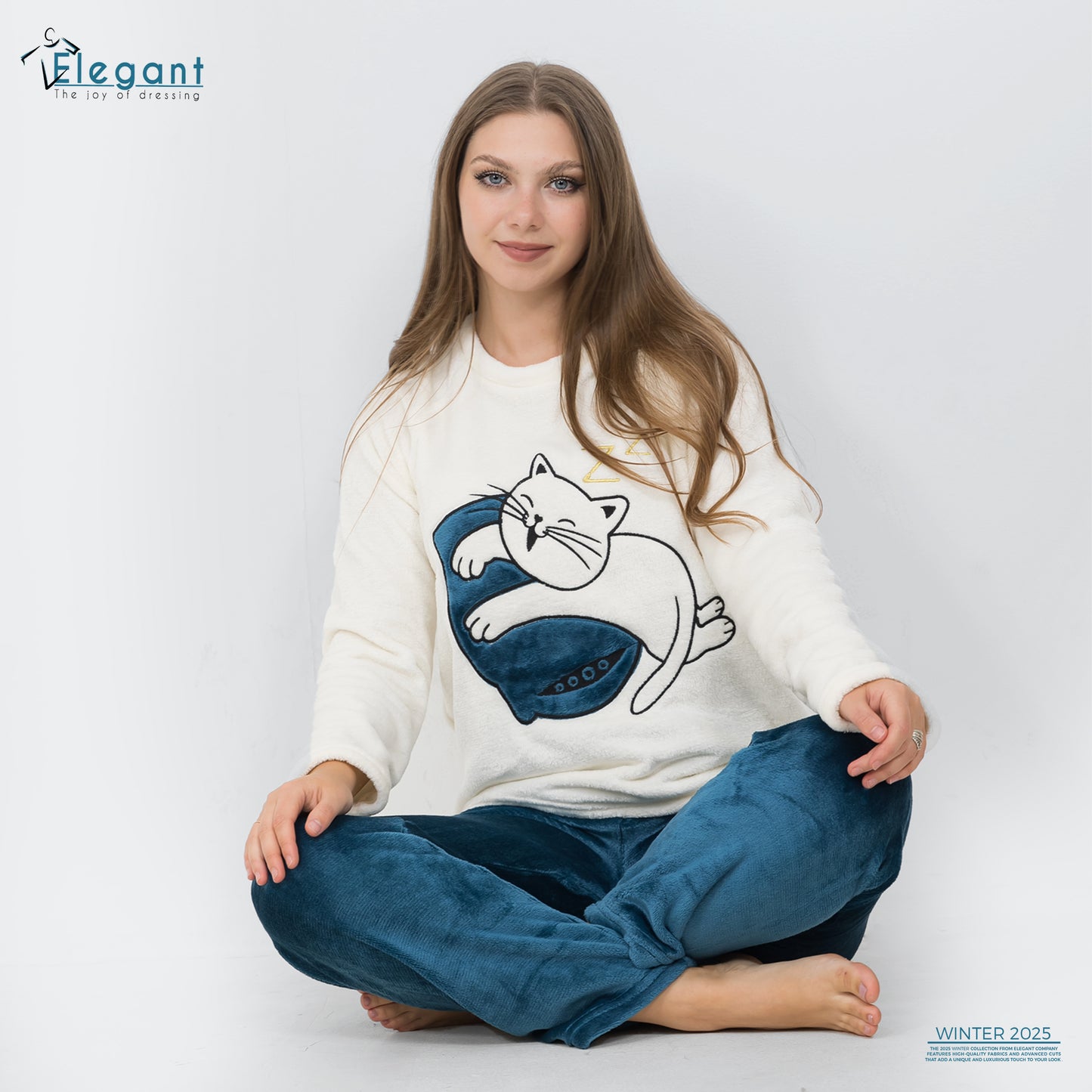 Polar PJ Offwhite/indigo - Sleeping Cat