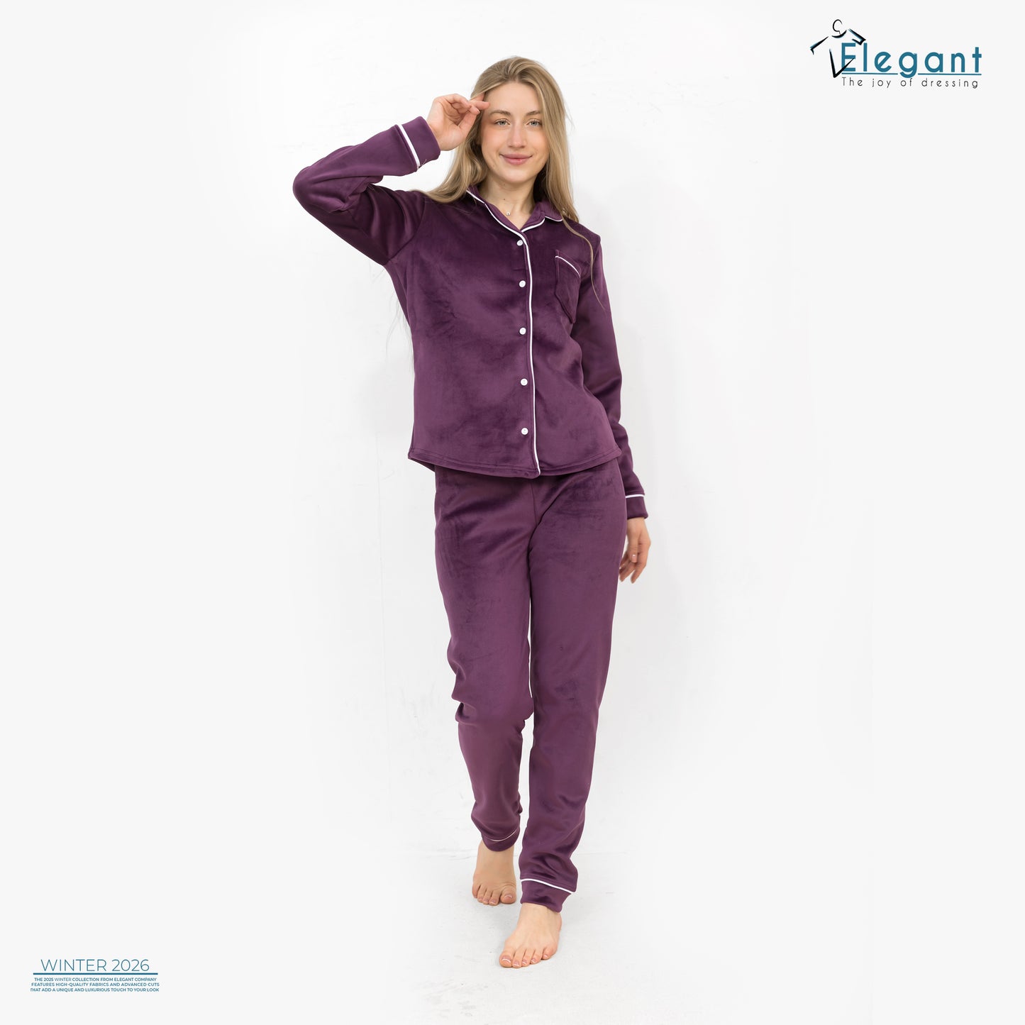 Velvet Classic Pyjama - Purple 2
