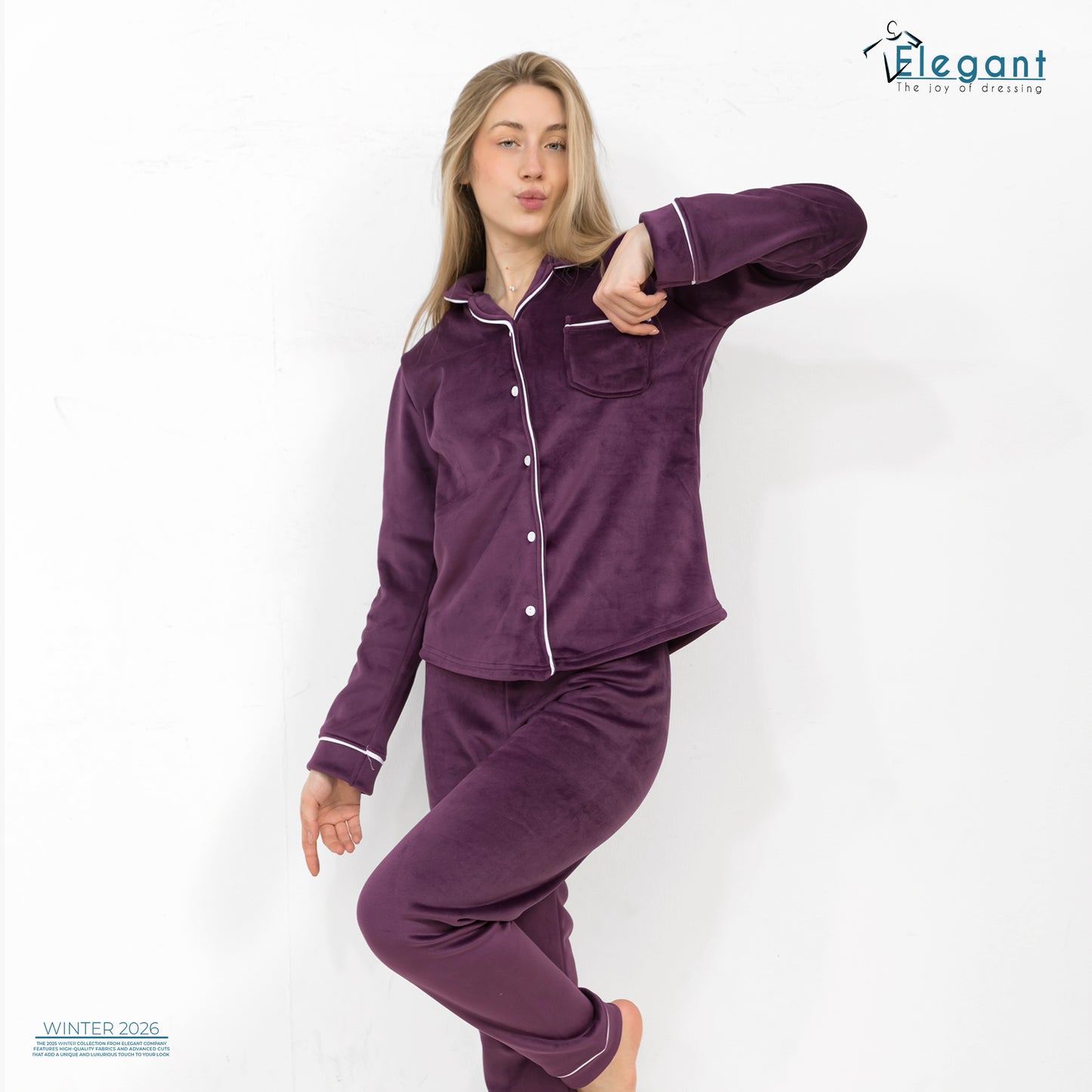 Velvet Classic Pyjama - Purple 2