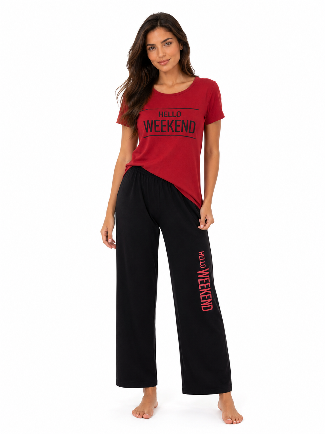 PJs Pants Cotton Red - Hello Weekend