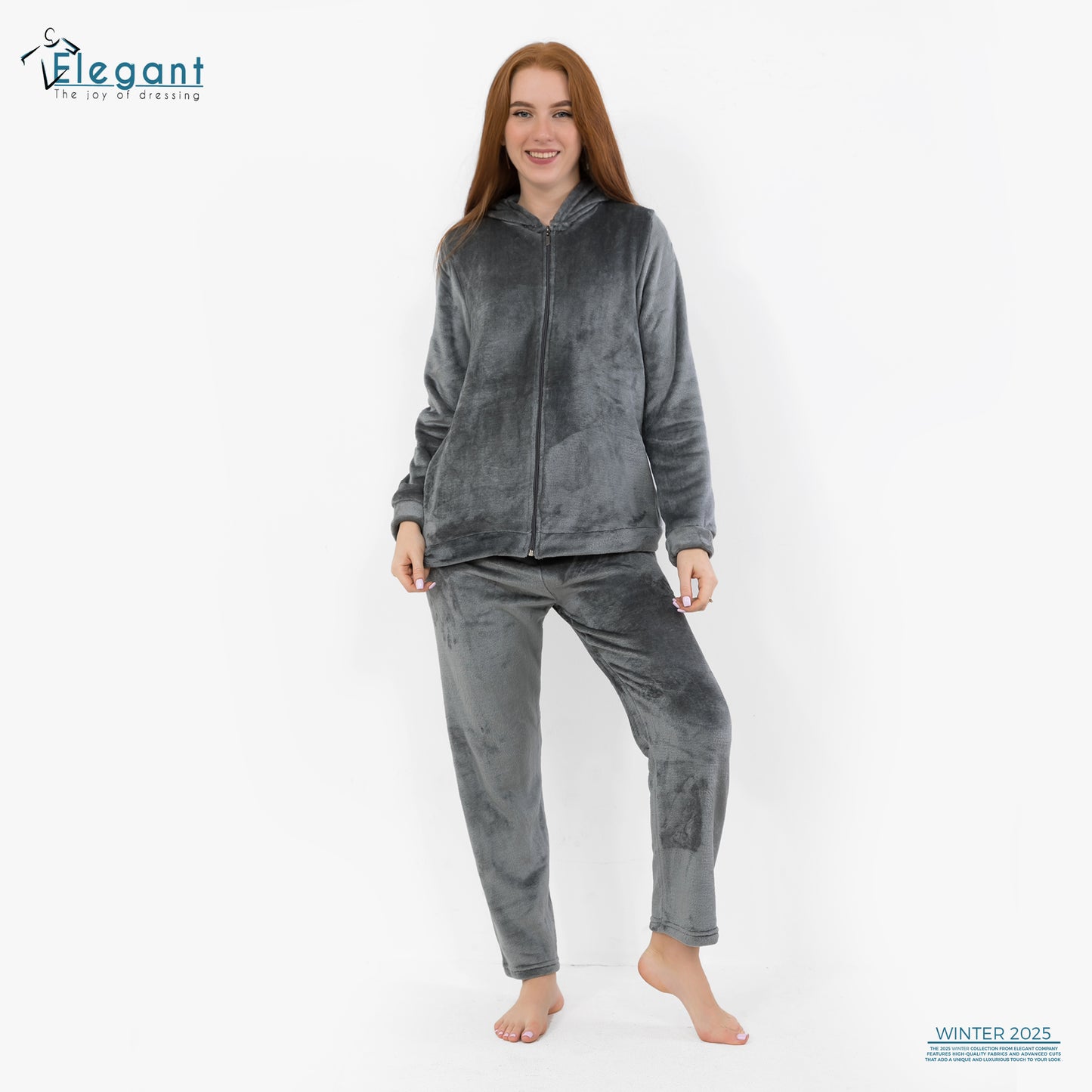 Polar Zipper PJ Hoodie - Dark Grey