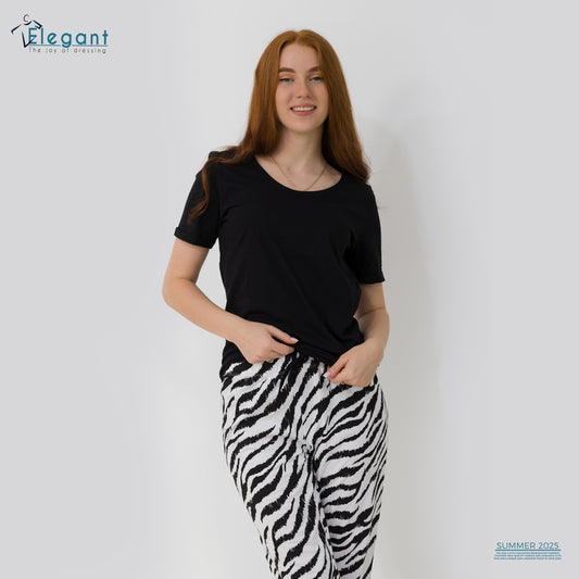 PJs Pants Cotton Basic - Black Zebra