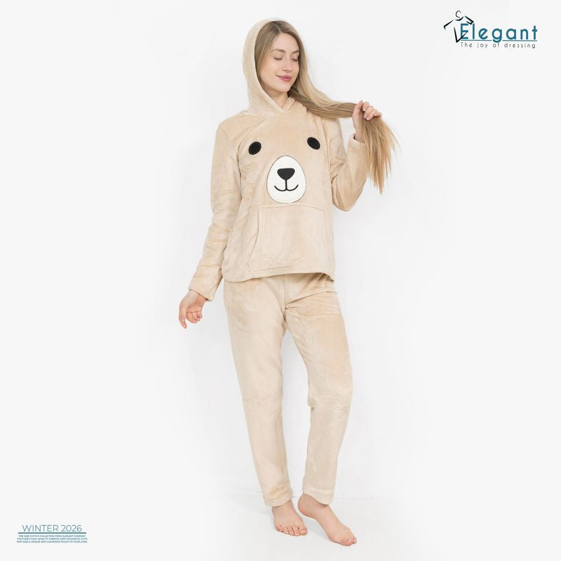 Polar Hoodie PJ Beige - Polar Bear