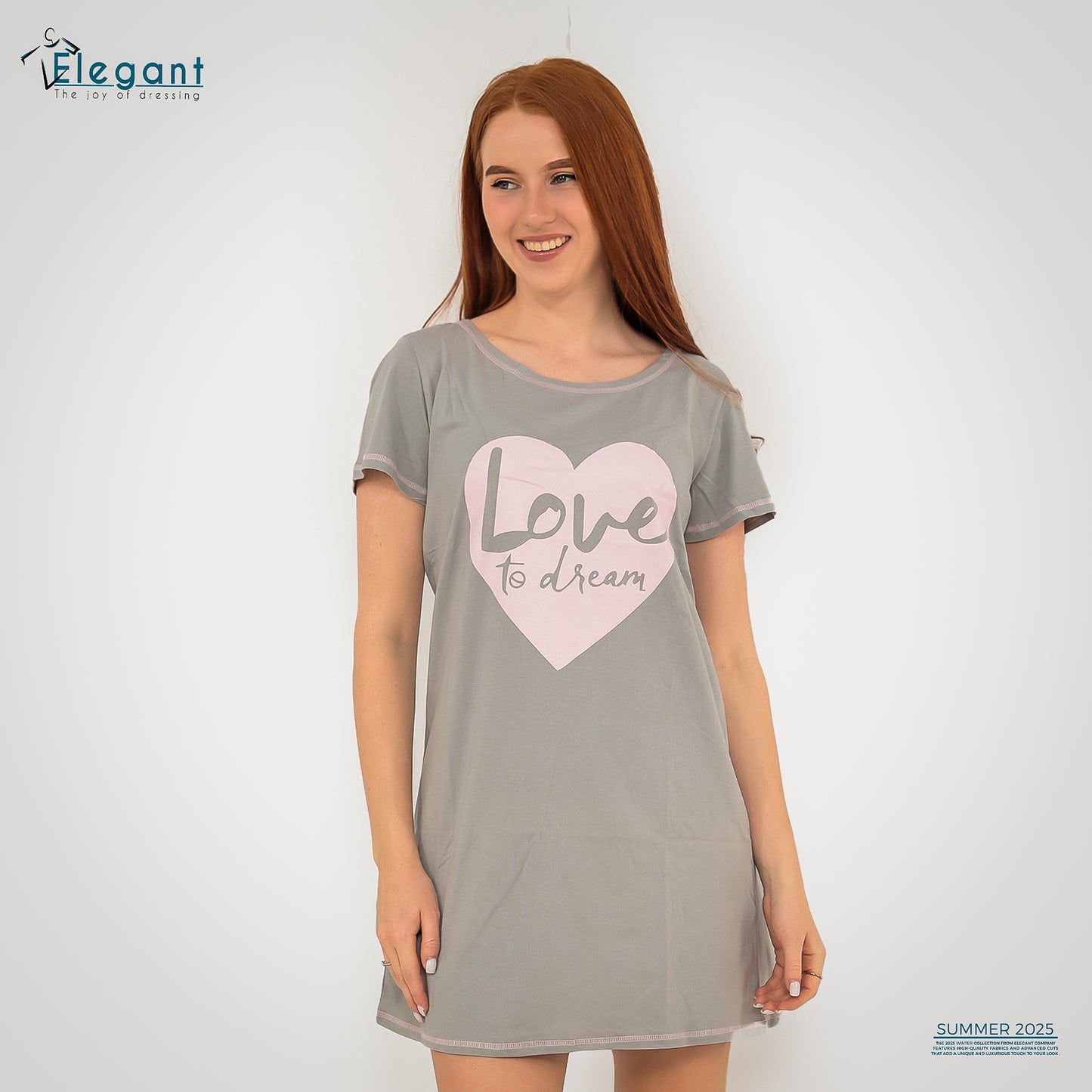 Nightshirt cotton Grey - Love to dream