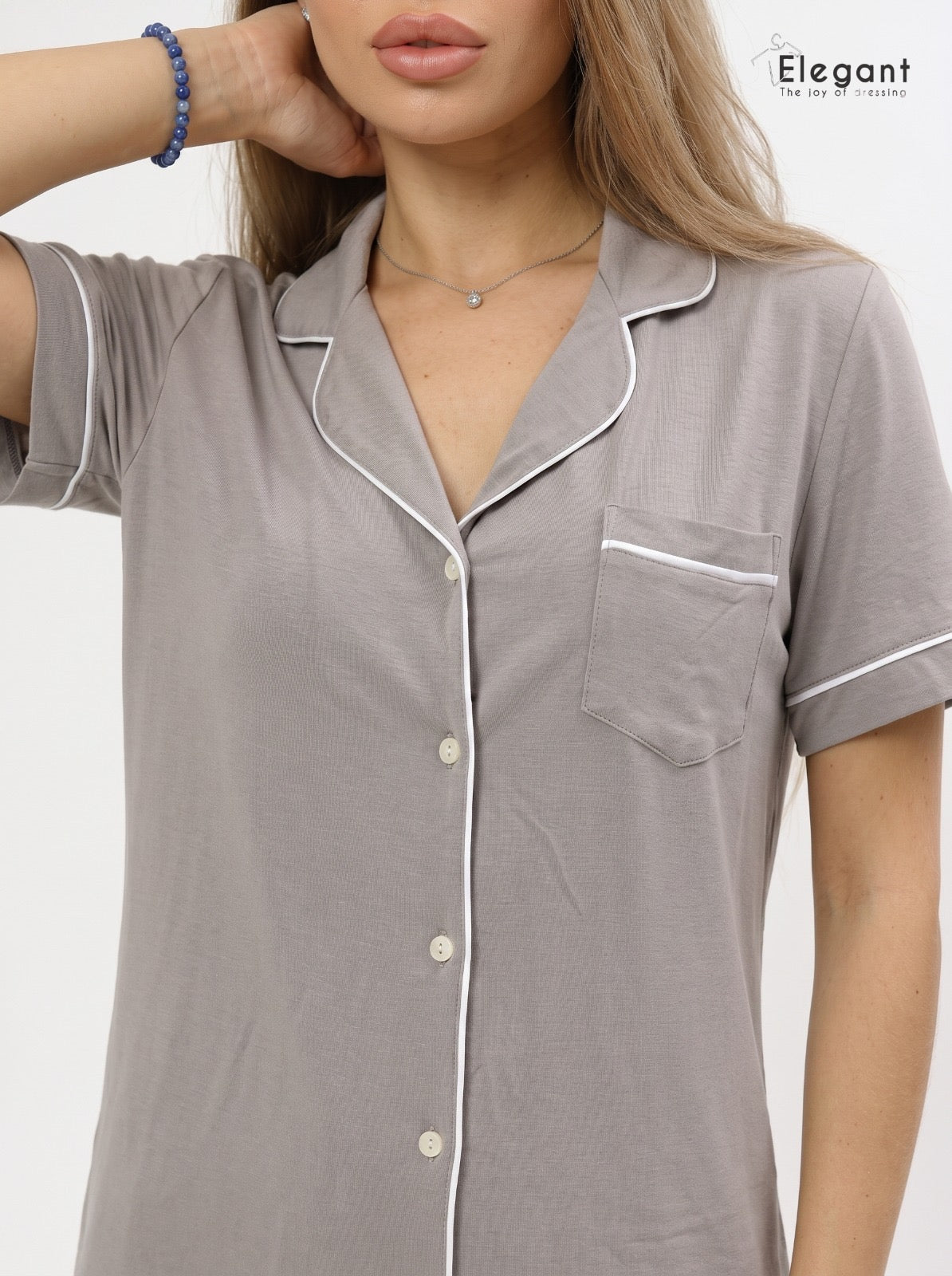 Classic PJ Pants Cotton Wide Leg - Plain Grey