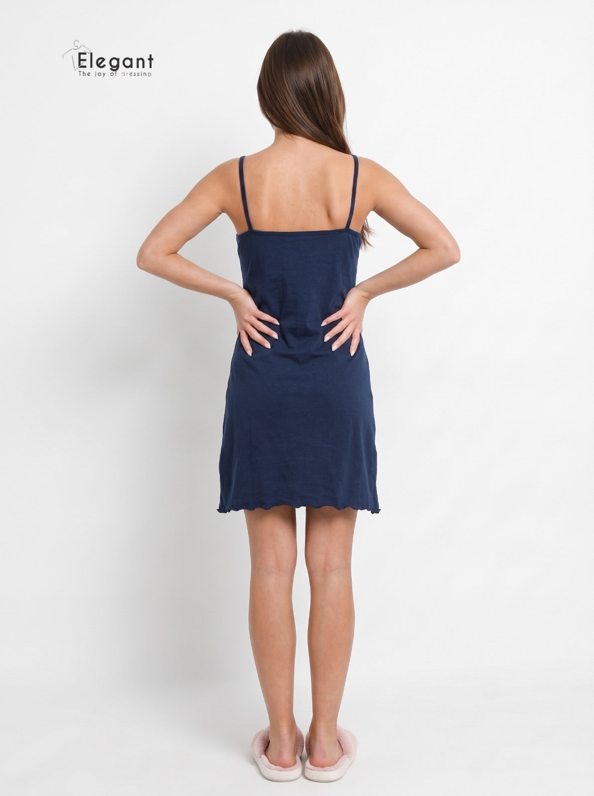 Nightshirt Cotton Sleeveless - Navy - Glow Petals
