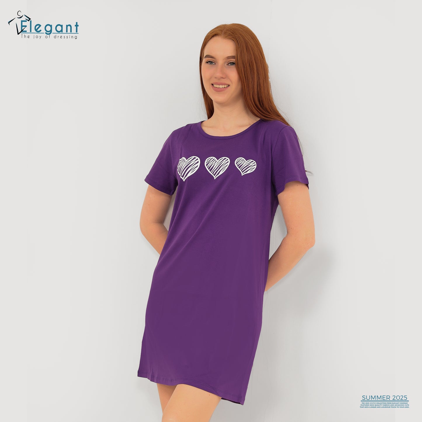 Nightshirt cotton Purple - Hearts