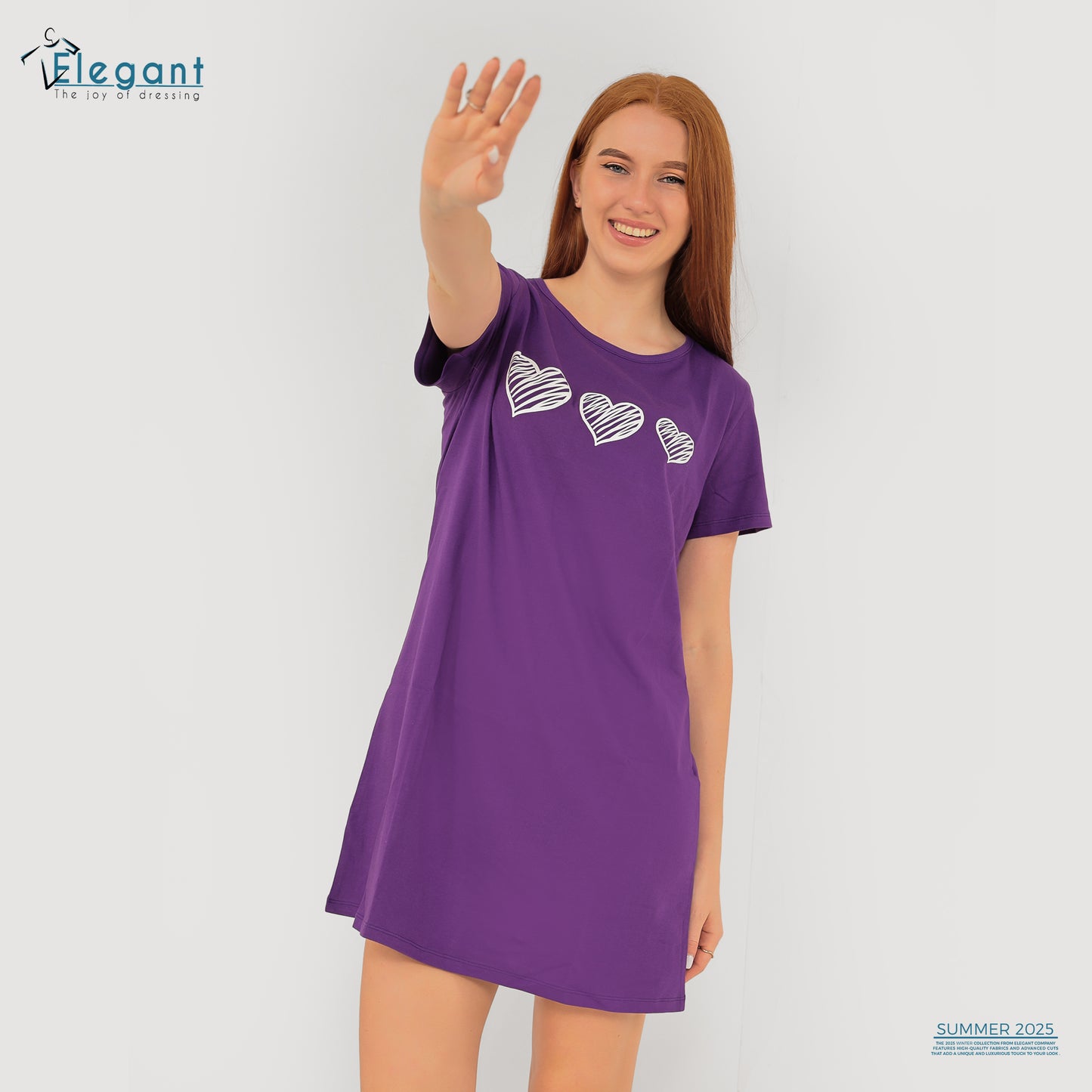 Nightshirt cotton Purple - Hearts