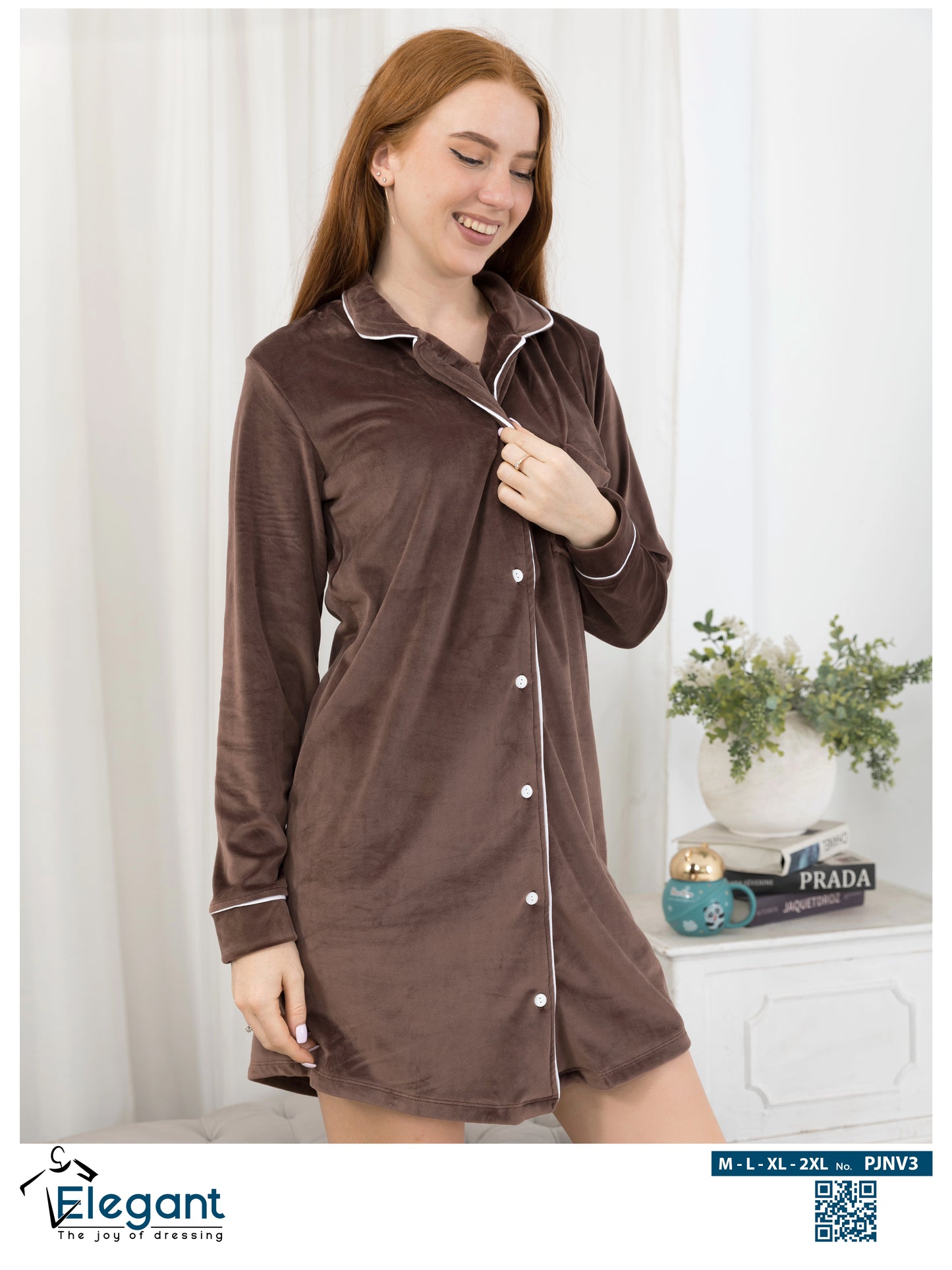 Velvet Classic Nightshirt - Brown
