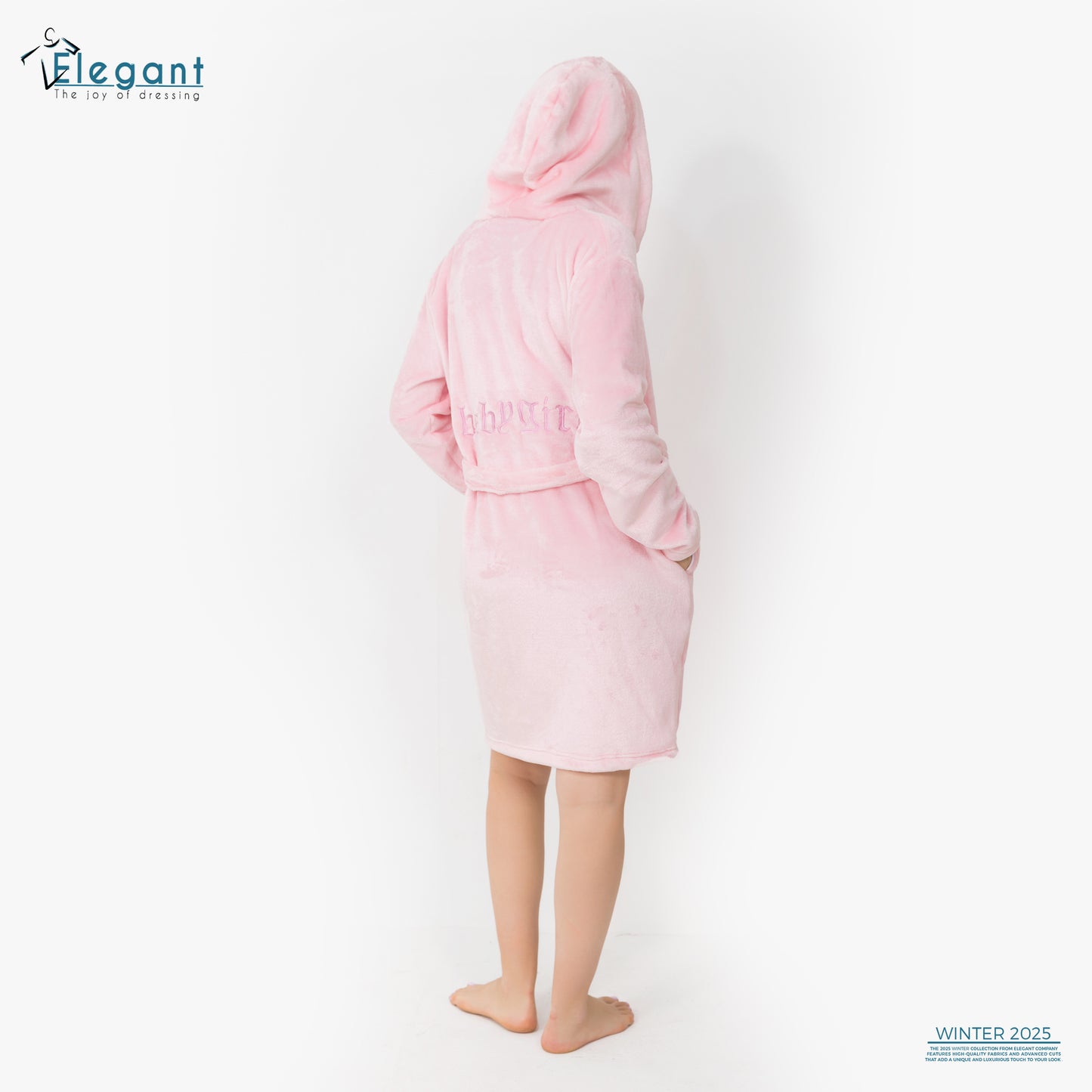 Polar Mini Robe - Embroidery Baby Girl - Rose