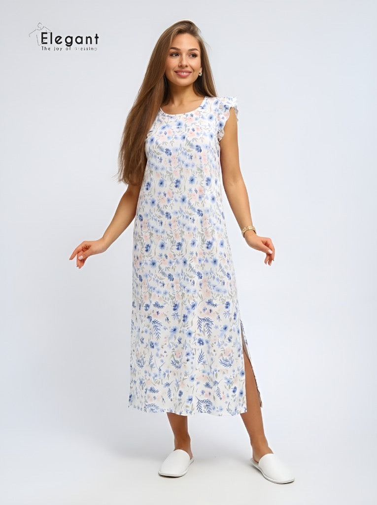 Modern Ruffles Galabeya - Playful flowers