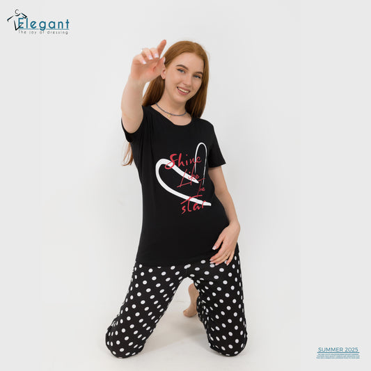 PJs Pants Cotton Black - Shine like the star