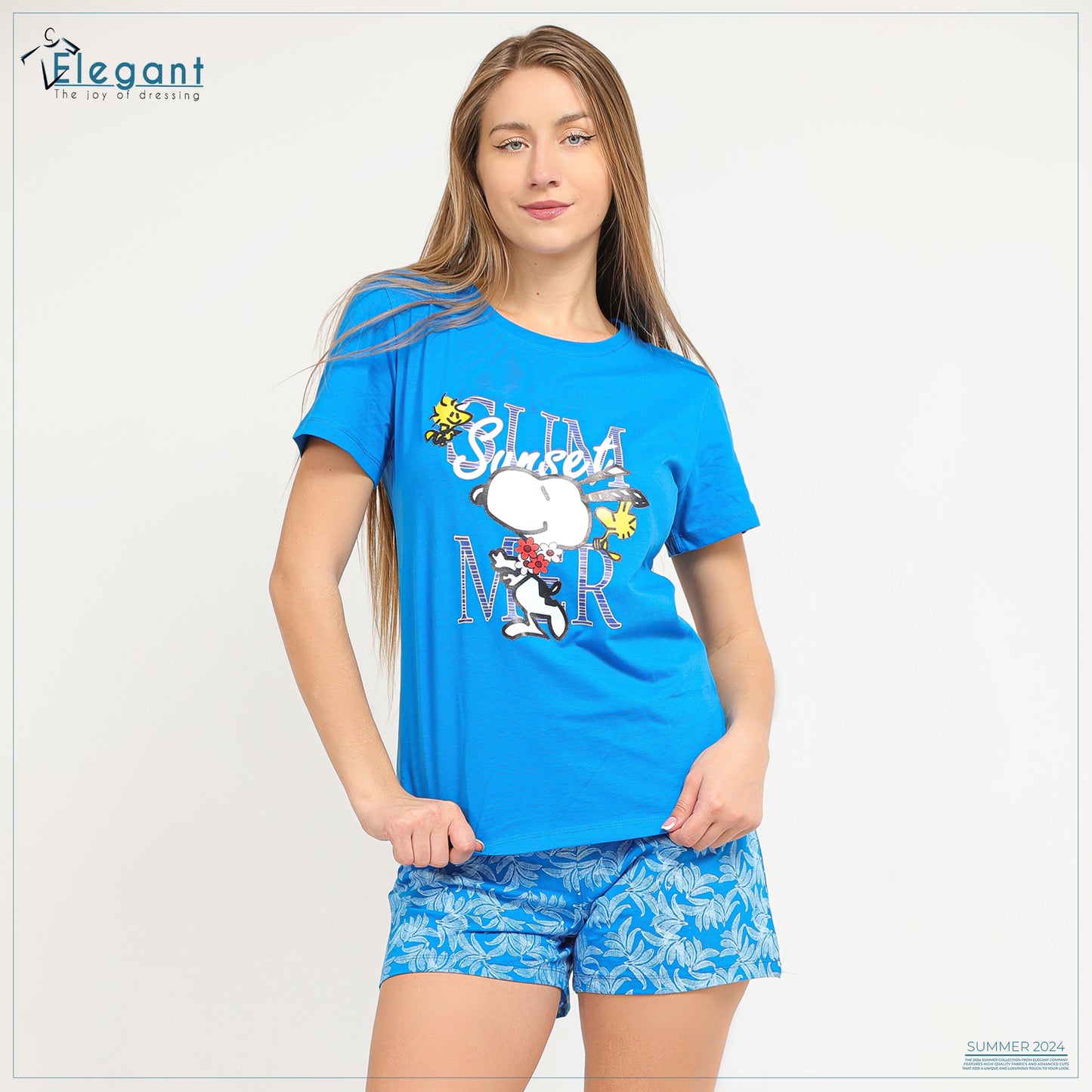 PJ Shorts cotton Blue - Snoopy Summer