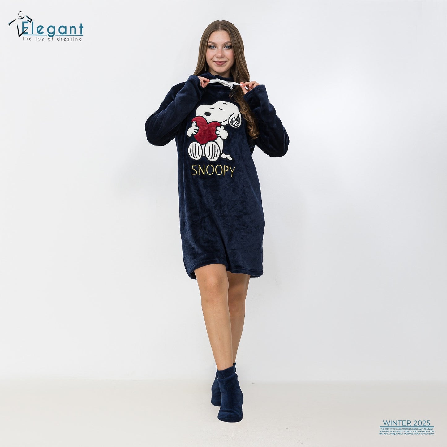 Nightshirt with Footwear - Navy - Snoopy Love