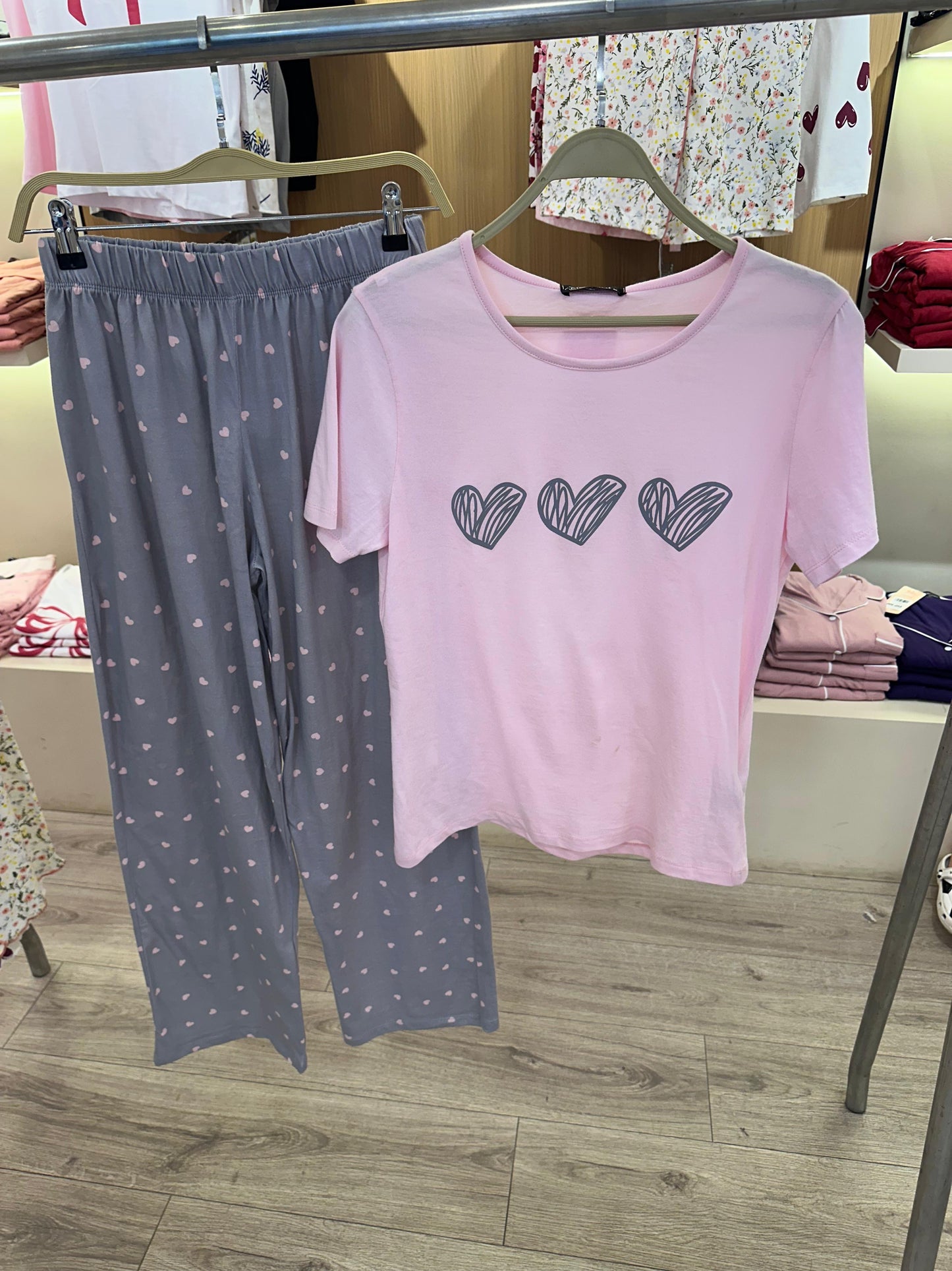 PJs Pants Cotton - Pink Heartbeat